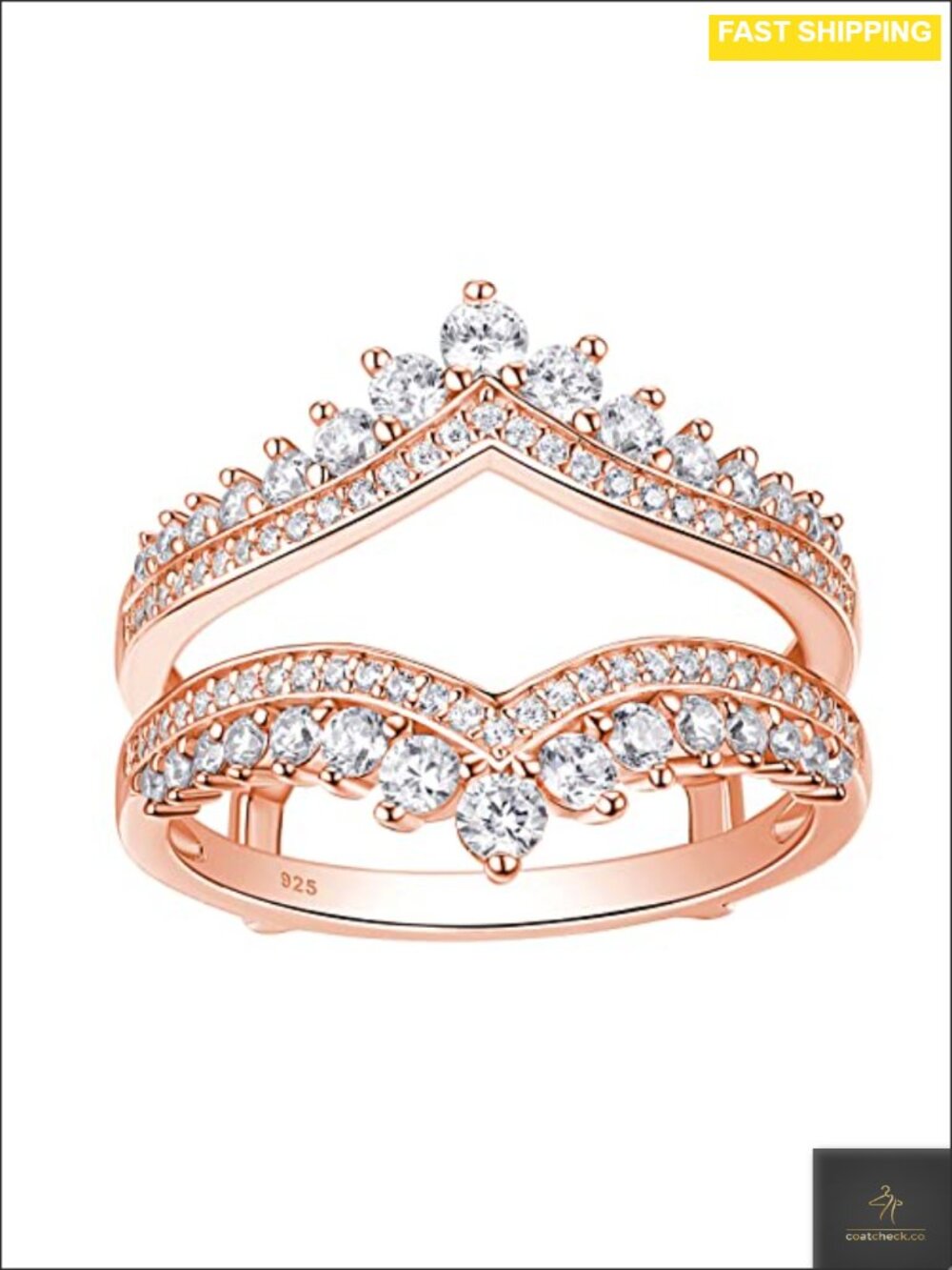 Sterling Silver Cubic Zirconia Ring Enhancer Wedding Band